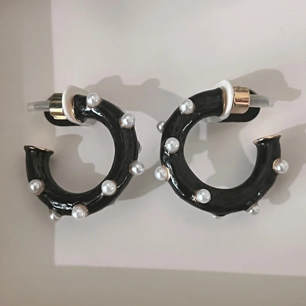 Kate Spade Black Hoop Earrings